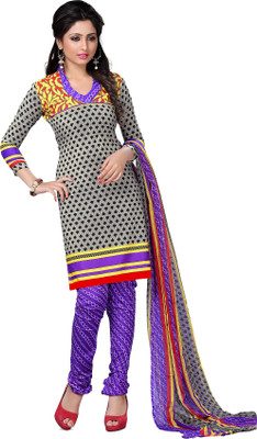 

Trendz Apparels Crepe Printed Dress/Top Material(Un-stitched), Grey
