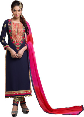 

Jiya Georgette Self Design, Embroidered, Embellished Salwar Suit Dupatta Material(Un-stitched), Blue;pink;red
