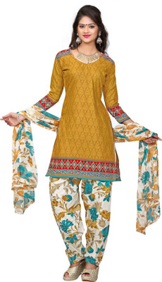 

Khushali Cotton Polyester Blend Self Design, Printed Salwar Suit Dupatta Material(Un-stitched), Beige;multicolor