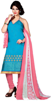 

Trendz Apparels Chanderi Embroidered Salwar Suit Dupatta Material(Un-stitched), Light blue