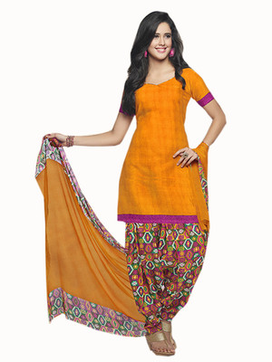 

Khushali Cotton Polyester Blend Self Design, Printed Salwar Suit Dupatta Material(Un-stitched), Multicolor;yellow