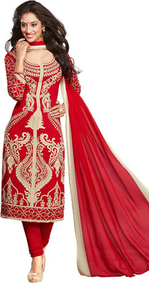 

Pshopee Synthetic Printed Salwar Suit Dupatta Material(Un-stitched), Red