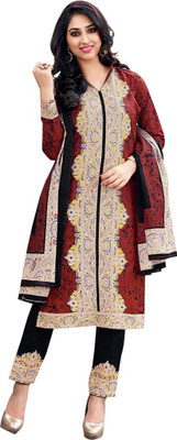 

Party Wear Dresses Cotton Printed Salwar Suit Dupatta Material(Un-stitched), Maroon