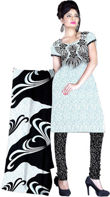 

Jiya Crepe Self Design, Printed Salwar Suit Dupatta Material(Un-stitched), Multi;white