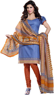 

Party Wear Dresses Cotton Printed Semi-stitched Salwar Suit Dupatta Material, Multicolor