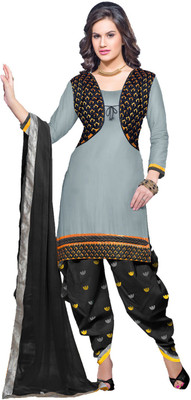 

Party Wear Dresses Georgette Embroidered Semi-stitched Salwar Suit Dupatta Material, Multicolor