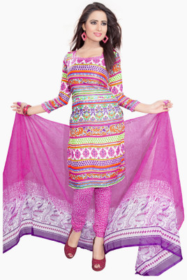 

Jiya Crepe Self Design, Printed Salwar Suit Dupatta Material(Un-stitched), Multi;pink