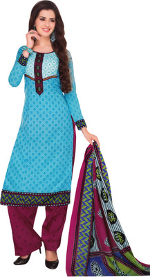 

Giftsnfriends Cotton Printed Salwar Suit Dupatta Material(Un-stitched), Blue