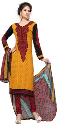 

Trendz Apparels Crepe Printed Salwar Suit Dupatta Material(Un-stitched), Yellow