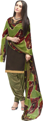 

Khushali Crepe Self Design Salwar Suit Dupatta Material(Un-stitched), Brown;multicolor