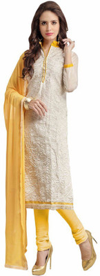 

Trendz Apparels Chanderi Embroidered Salwar Suit Dupatta Material(Un-stitched), White