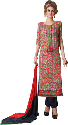

Ishin Cotton Embroidered Dress/Top Material(Un-stitched), Multi color