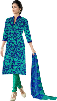 

Jiya Crepe Printed Salwar Suit Dupatta Material(Un-stitched), Blue;green;multicolor
