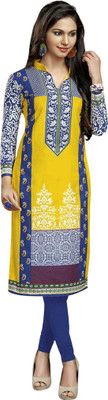 

Party Wear Dresses Cotton Printed Kurti Fabric(Un-stitched), Multicolor