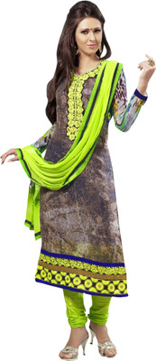 

Trendz Apparels Georgette Embroidered Salwar Suit Dupatta Material(Un-stitched), Grey