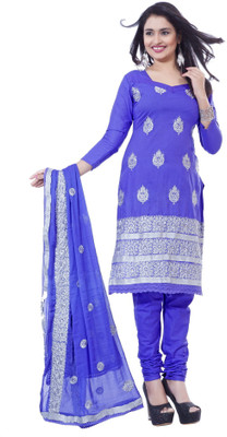 

Khushali Cotton Self Design Salwar Suit Dupatta Material(Un-stitched), Blue