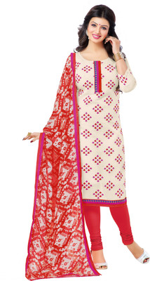 

Jiya Chanderi Self Design, Embroidered Salwar Suit Dupatta Material(Un-stitched), Beige;pink