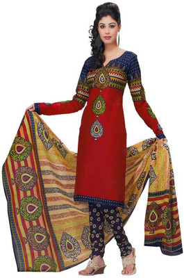 

Javuli Cotton Printed Dress/Top Material(Un-stitched), Multicolor