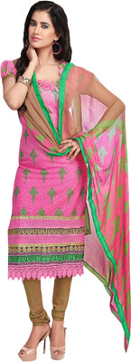 

Khushali Georgette Self Design, Embroidered Salwar Suit Dupatta Material(Un-stitched), Green;pink