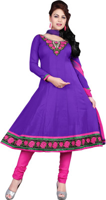 

Khushali Cotton Self Design, Embroidered Salwar Suit Dupatta Material(Un-stitched), Pink;purple