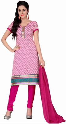 

Trendz Apparels Chanderi Embroidered Dress/Top Material(Un-stitched), Pink