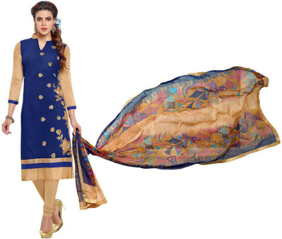

Shree Vardhman Chanderi Embroidered Salwar Suit Dupatta Material(Un-stitched), Multicolor