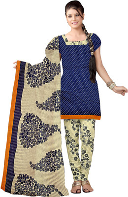 

Khushali Cotton Self Design, Printed Salwar Suit Dupatta Material(Un-stitched), Beige;blue;white