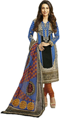 

Party Wear Dresses Cotton Printed Semi-stitched Salwar Suit Dupatta Material, Multicolor