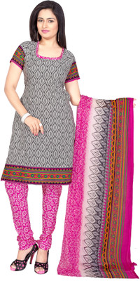 

Jiya Crepe Printed Dress/Top Material(Un-stitched), Black;rani;white