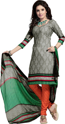 

Jiya Cotton Self Design, Printed Salwar Suit Dupatta Material(Un-stitched), Grey;multicolor;orange