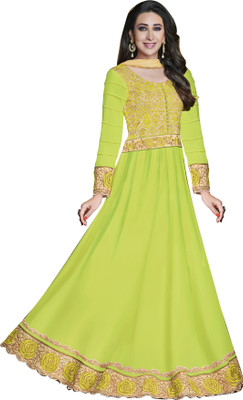 

Khushali Georgette Self Design, Embroidered Salwar Suit Dupatta Material(Un-stitched), Beige;green