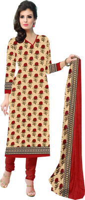 

Jiya Crepe Self Design, Printed Salwar Suit Dupatta Material(Un-stitched), Beige;multicolor;red