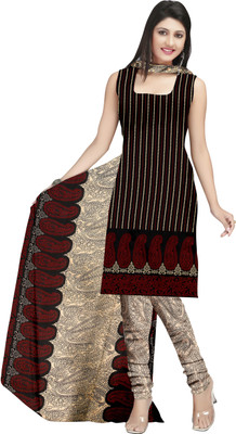 

Jiya Crepe Self Design, Printed Salwar Suit Dupatta Material(Un-stitched), Black;red