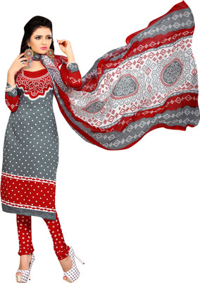 

Trendz Apparels Crepe Printed Salwar Suit Dupatta Material(Un-stitched), Grey