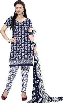 

Women Latest Fancy Designer Salwar Suit Crepe Printed Salwar Suit Dupatta Material(Un-stitched), Multicolor