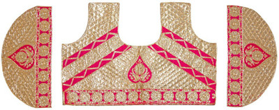 

Khushali Silk Self Design, Embroidered Blouse Material(Un-stitched), Gold;pink