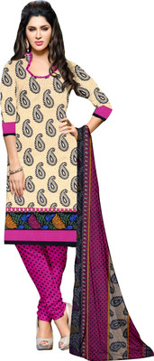 

Khushali Crepe Self Design, Printed Salwar Suit Dupatta Material(Un-stitched), Beige;multicolor;pink