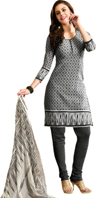 

Trendz Apparels Crepe Printed Salwar Suit Dupatta Material(Un-stitched), Grey