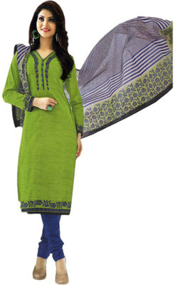 

Sharvi Cotton Printed Salwar Suit Dupatta Material(Un-stitched), Blue;green