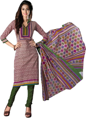 

Indian Wear Online Cotton Printed Salwar Suit Dupatta Material(Un-stitched), Multicolor