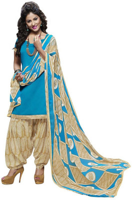 

Shree Vardhman Cotton Embroidered Salwar Suit Dupatta Material(Un-stitched), Blue