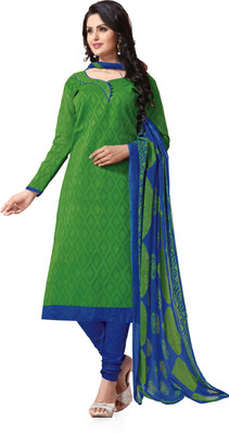 

Jiya Jacquard Self Design Salwar Suit Dupatta Material(Un-stitched), Blue;green