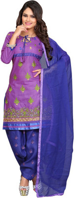 

Trendz Apparels Cotton Embroidered Salwar Suit Dupatta Material(Un-stitched), Purple