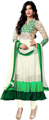 

Jiya Georgette Self Design, Embellished, Embroidered Salwar Suit Dupatta Material(Un-stitched), Green;off-white
