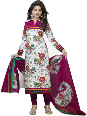 

Party Wear Dresses Cotton Printed Salwar Suit Dupatta Material(Un-stitched), Multicolor