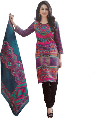

Rajhans Creation Cotton Printed Salwar Suit Material(Un-stitched), Blue