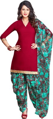 

Pshopee Synthetic Printed Salwar Suit Dupatta Material(Un-stitched), Maroon