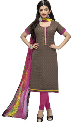 

Jiya Jacquard Self Design Salwar Suit Dupatta Material(Un-stitched), Brown;multicolor;pink