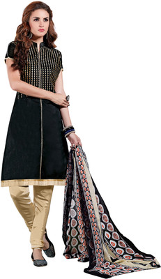 

Jiya Chanderi Self Design, Embroidered Salwar Suit Dupatta Material(Un-stitched), Beige;black;multicolor