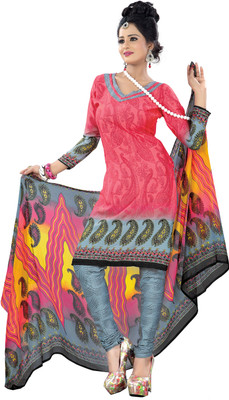 

Jiya Crepe Self Design, Printed Salwar Suit Dupatta Material(Un-stitched), Gajari;grey